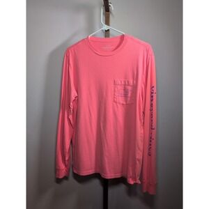 Men's Vineyard‎ Vines Pink Long Sleeve One-Pocket Graphic T-shirt Size S